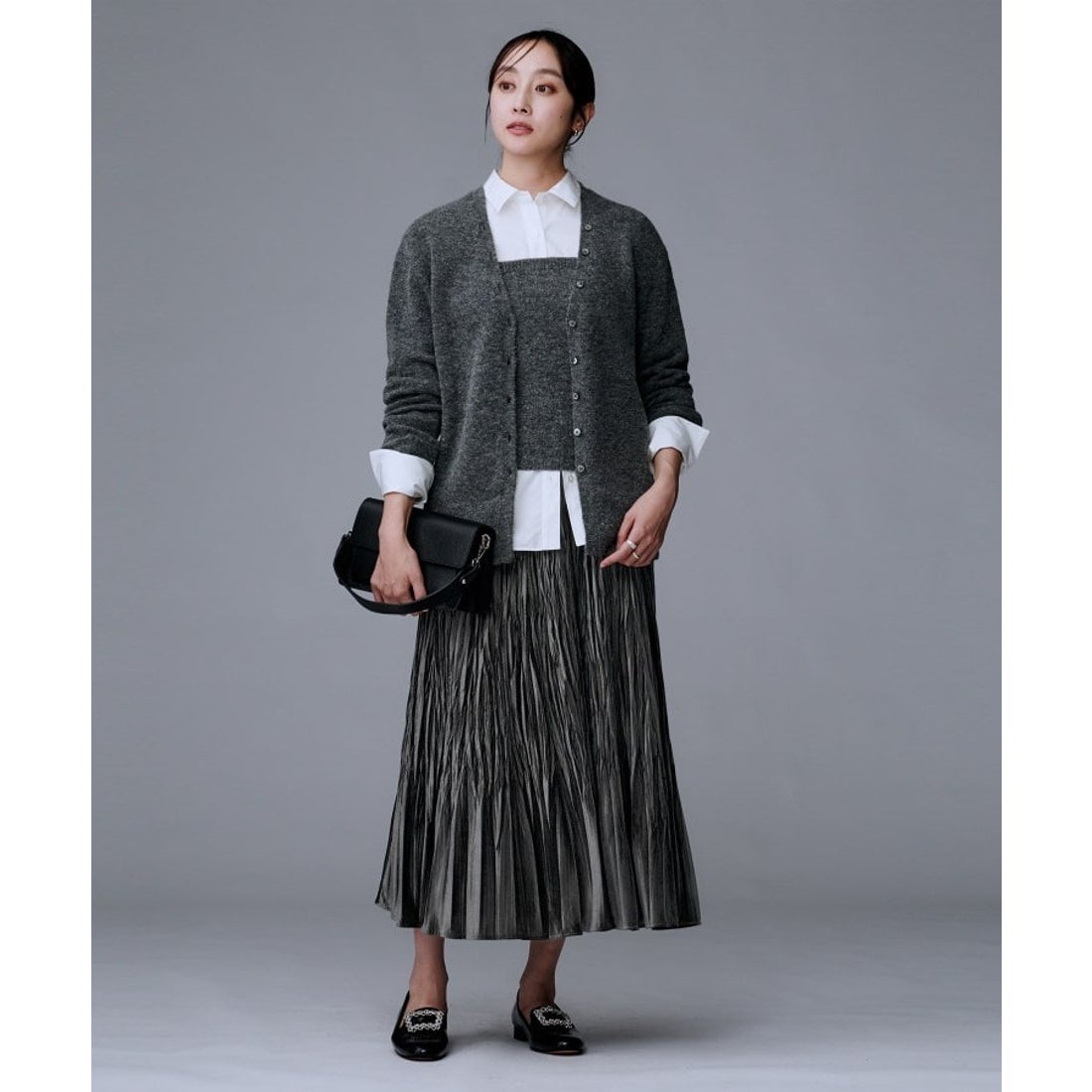 アンタイトル UNTITLED ランダムプリーツベロアスカート