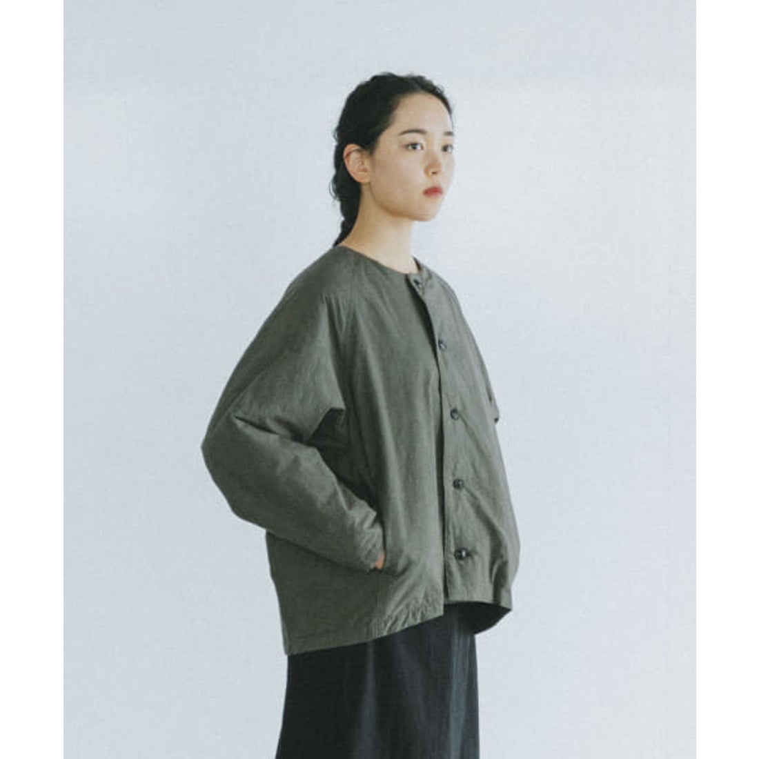 カグレ かぐれ 【予約】中綿ノーカラージャケット （CHARCOAL