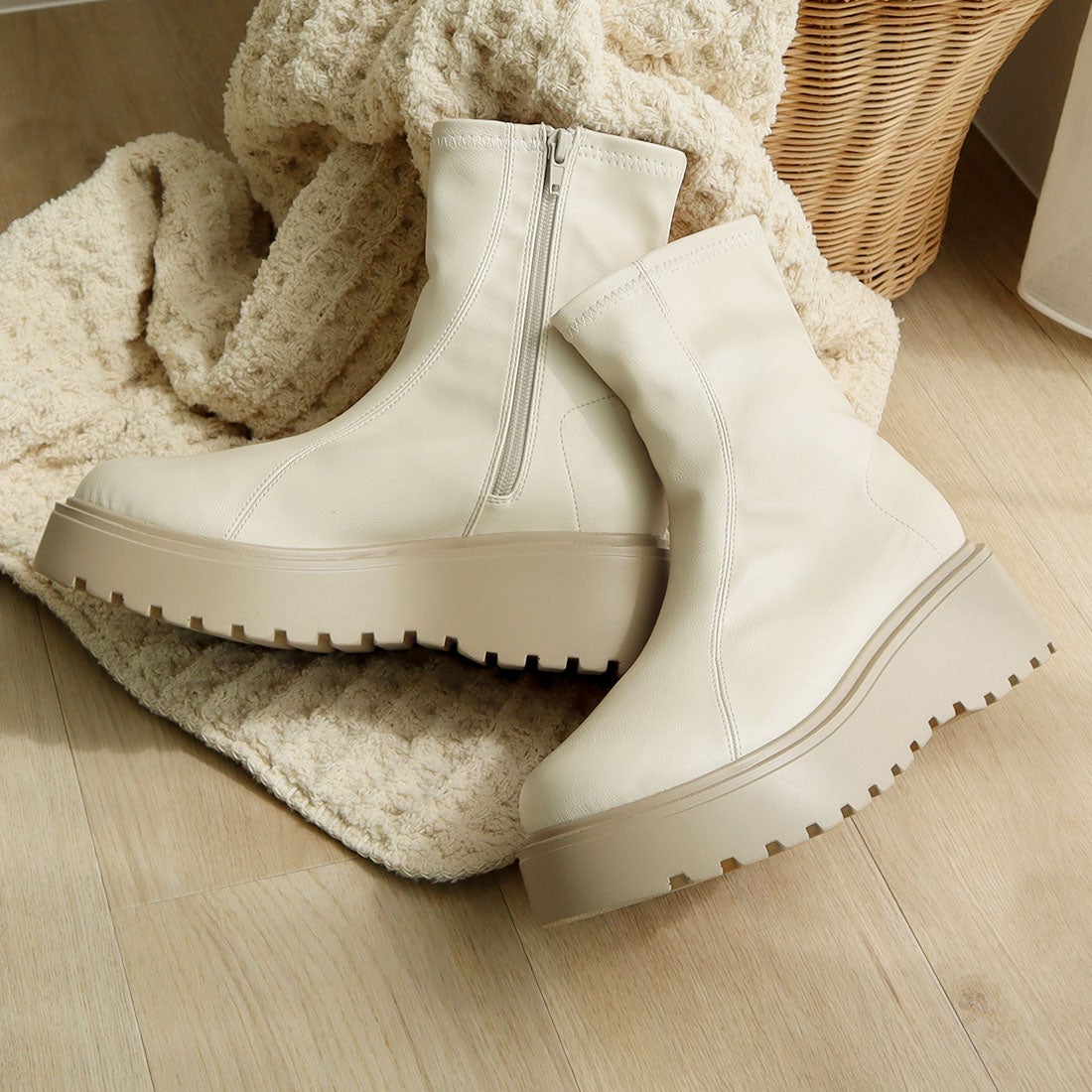 tera×omi コラボ】ヴィヴィアン VIVIAN 厚底ダブルステッチストレッチ