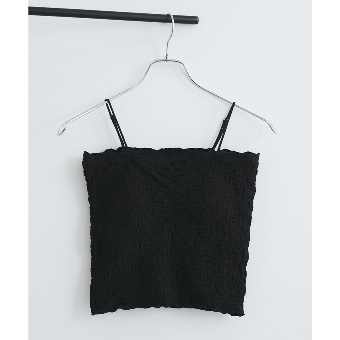 ビス VIS 【洗える】シャーリングキャミソール （ブラック（01