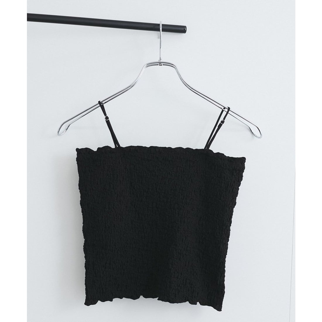 ビス VIS 【洗える】シャーリングキャミソール （ブラック（01