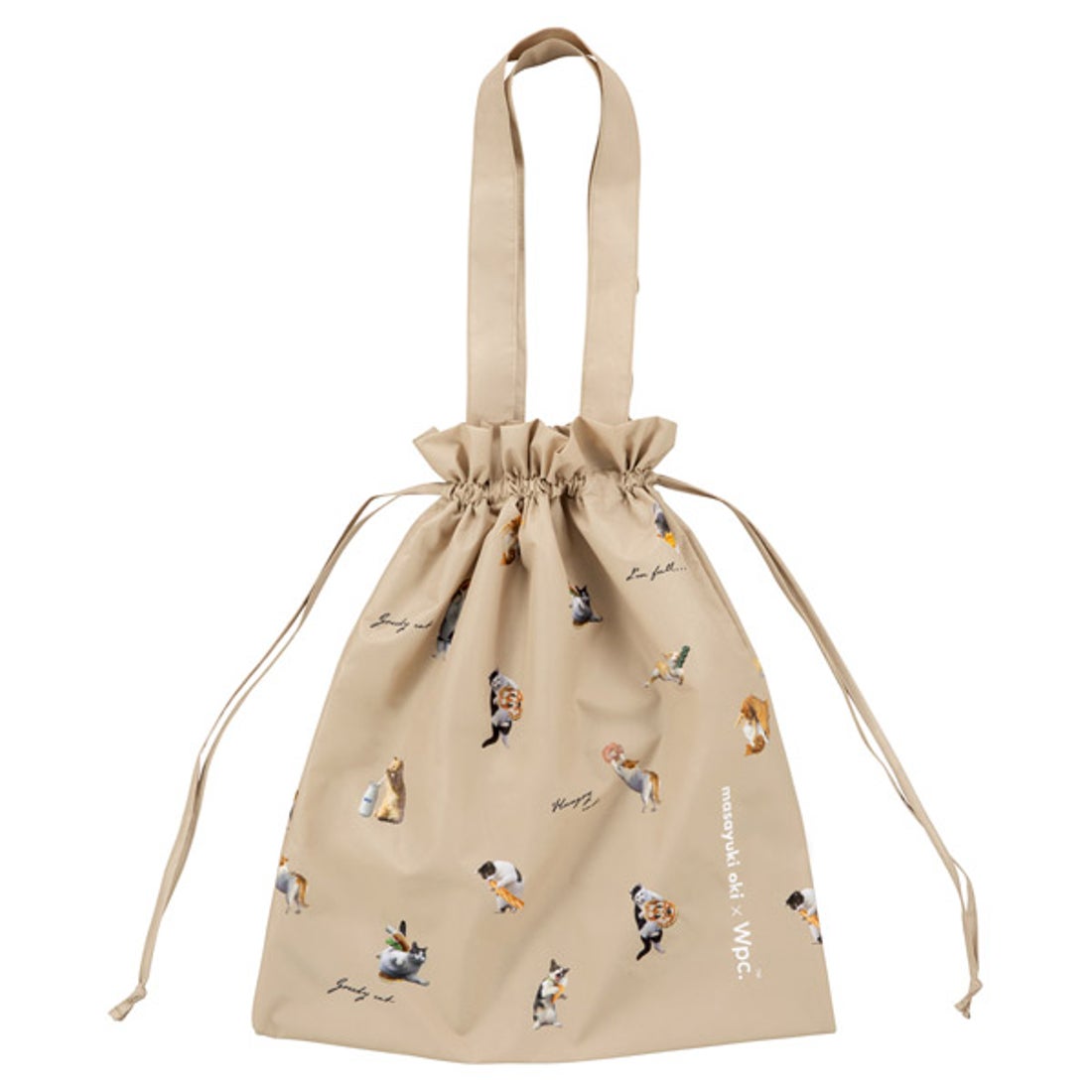 Wpc.】沖昌之×Wpc. トートバッグ 猫 ねこ 撥水 巾着バッグ サブバッグ