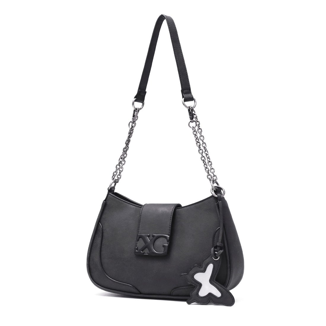 エックスガール X-girl ハンドバッグ レディース 黒 小さめ 横長