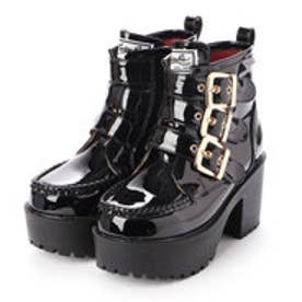 厚底ショートブーツ （ブラックエナメル） -YOSUKE U・S・A