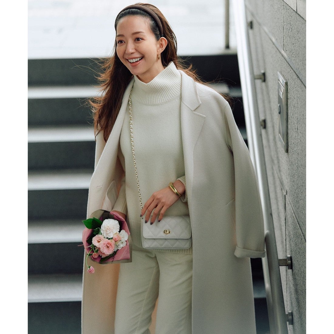 23区 ウールリバー ロングコート （ベージュ系） -ファッション通販