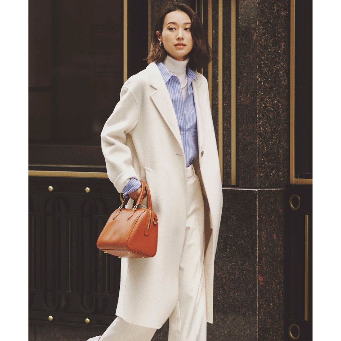 23区 ウールリバー ロングコート （ベージュ系） -ファッション通販