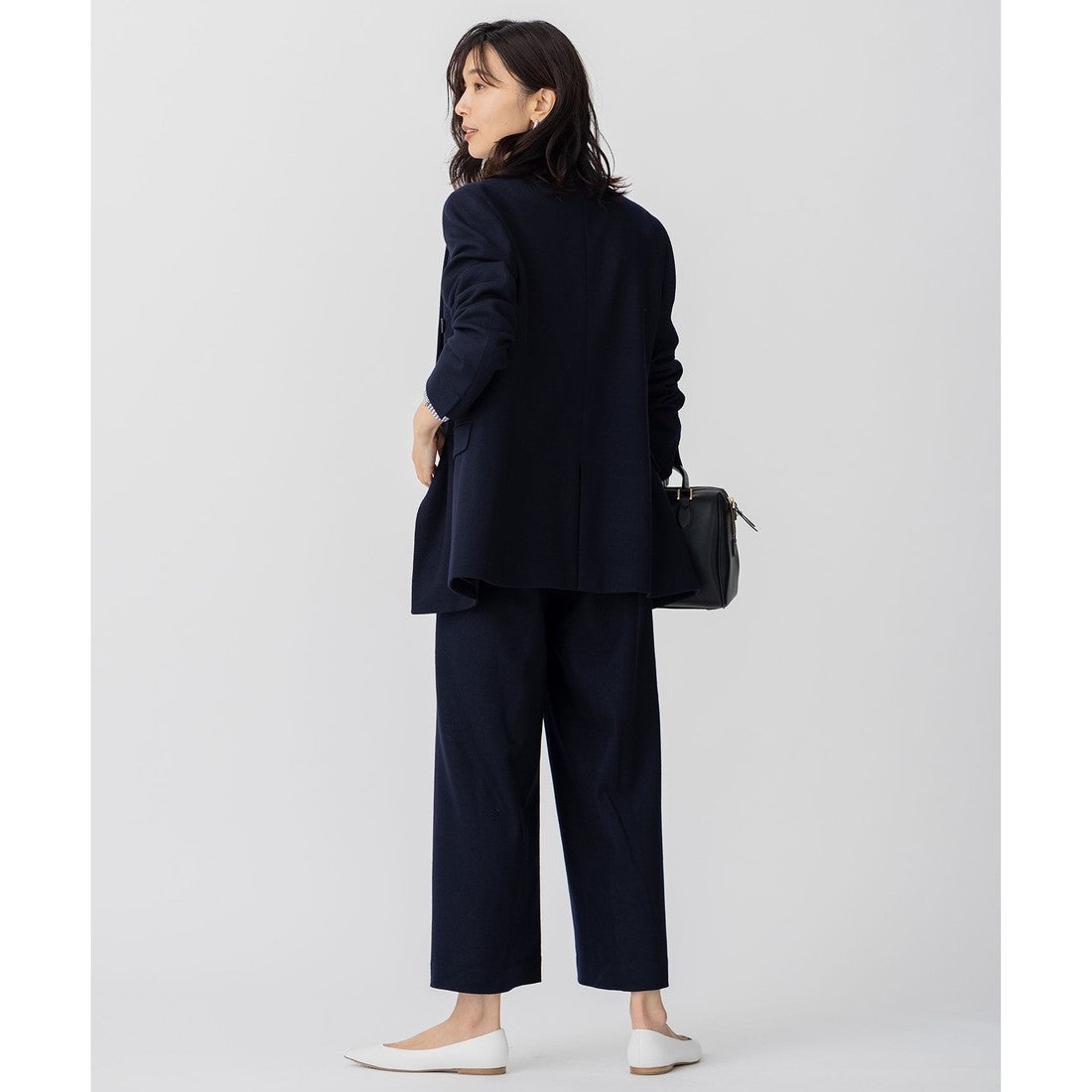 23区 ウール圧縮スムース ダブル前 ジャケット （ダークネイビー