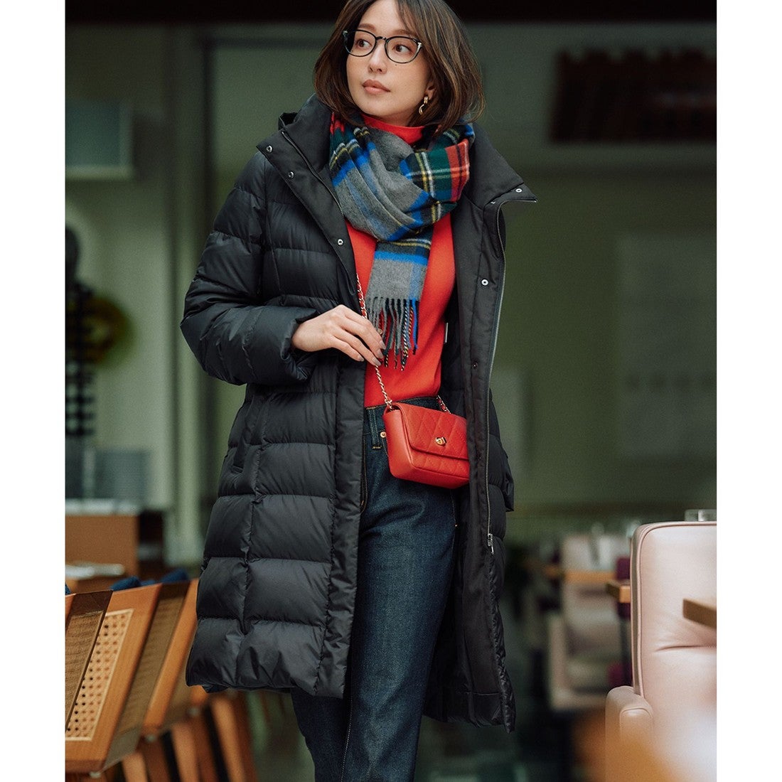 23区 【カタログ掲載/洗える】シレータフタ ロング ダウンコート