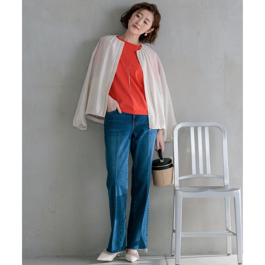 23区 【RED CARD TOKYO×23区】デニム フレアパンツ （ミッドブルー