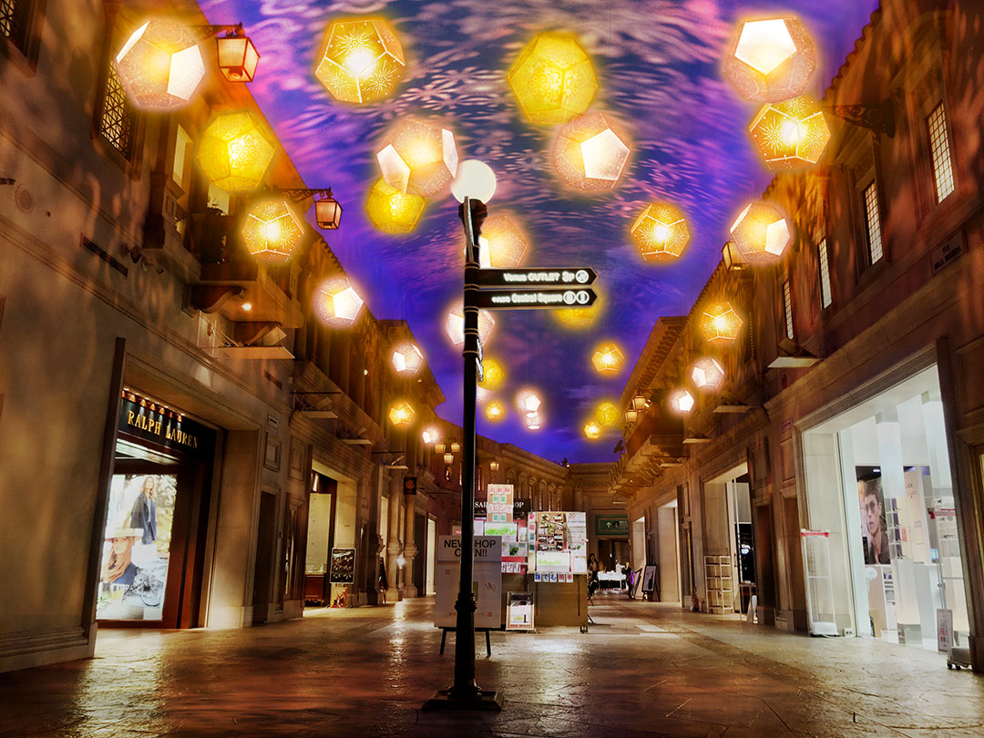 ステンドグラス ガス燈のある街並み ステンドグラス ガス燈のある街並み