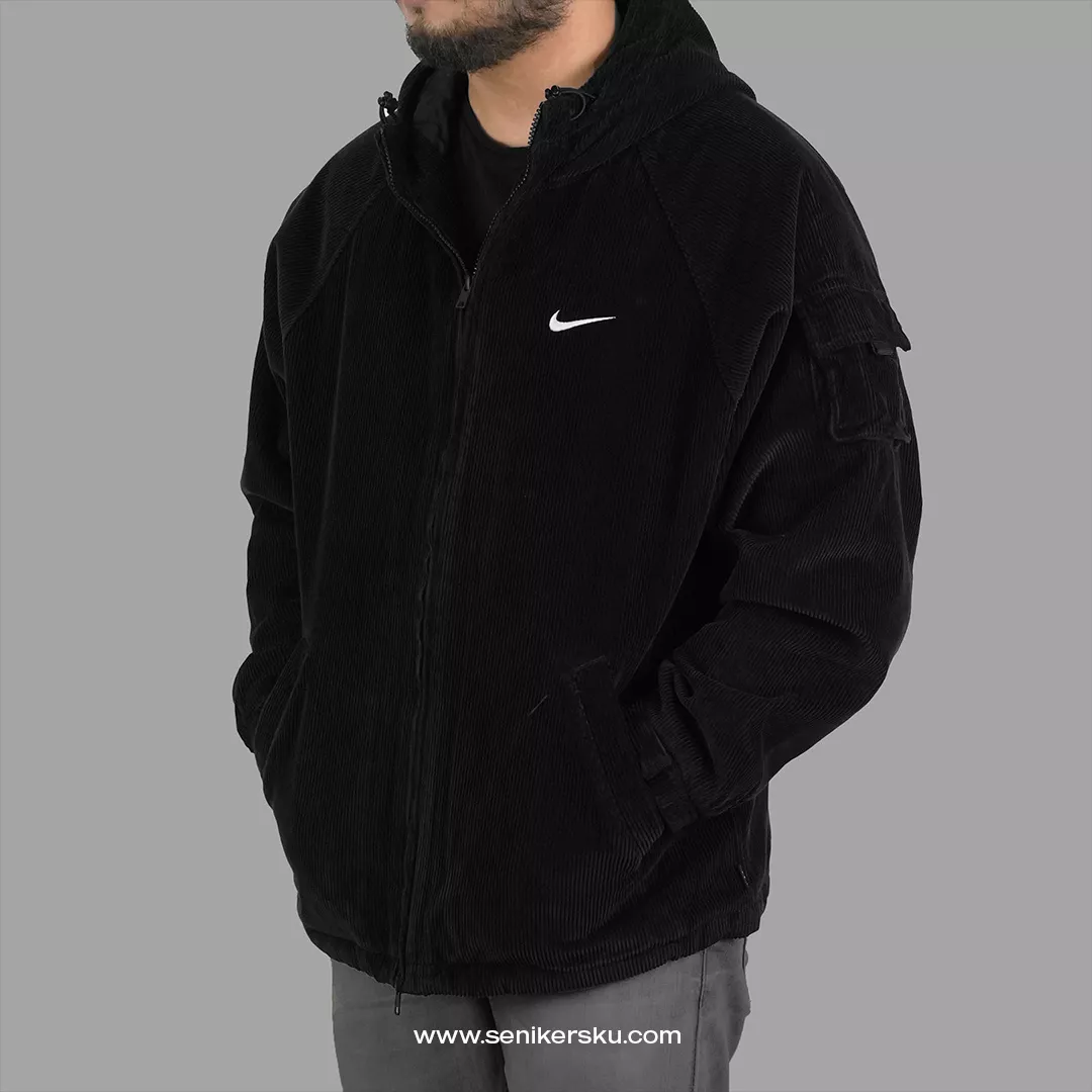 Supreme Nike Arc Corduroy Hooded Jacket Black | Senikersku