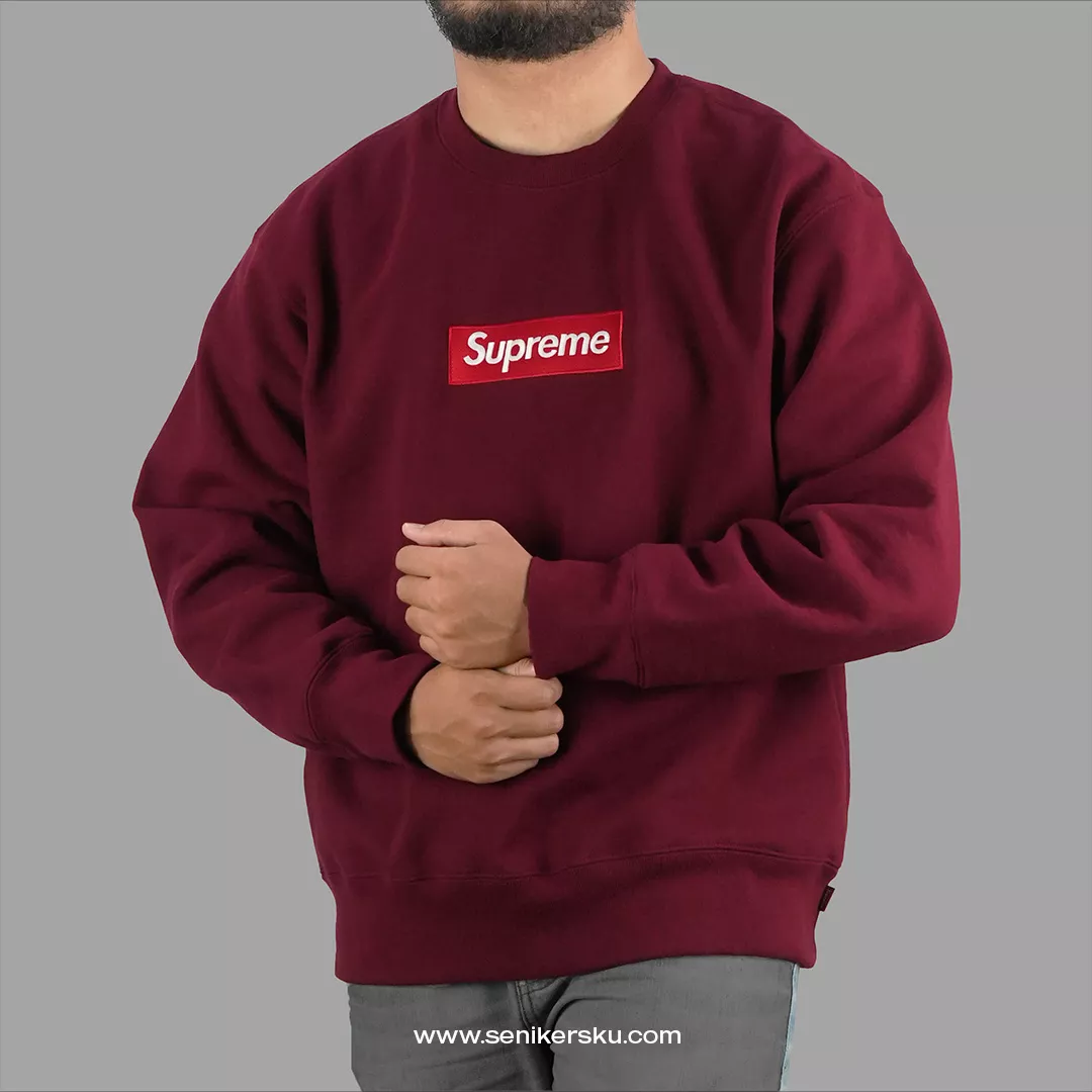 Supreme Box Logo Crewneck Cardinal | Senikersku