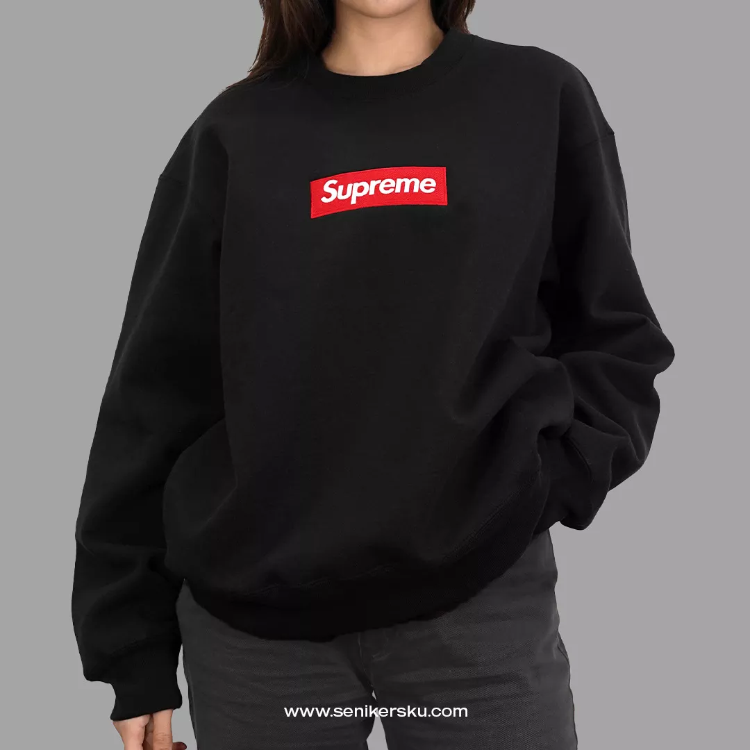 Supreme Box Logo Crewneck Black | Senikersku