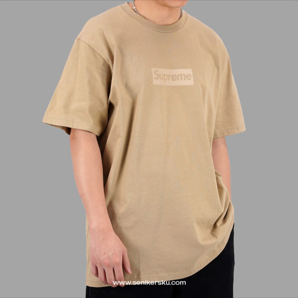 Supreme Tonal Box Logo Khaki Tee | Senikersku