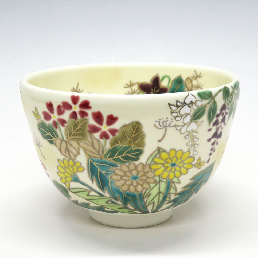 茶道具 抹茶茶碗（まっちゃちゃわん） 茶碗 色絵 春野 加藤 永山