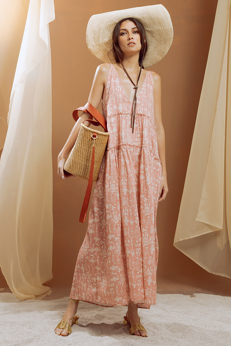 Maxi Canasta Straw Bag With Leather Handles And Removable