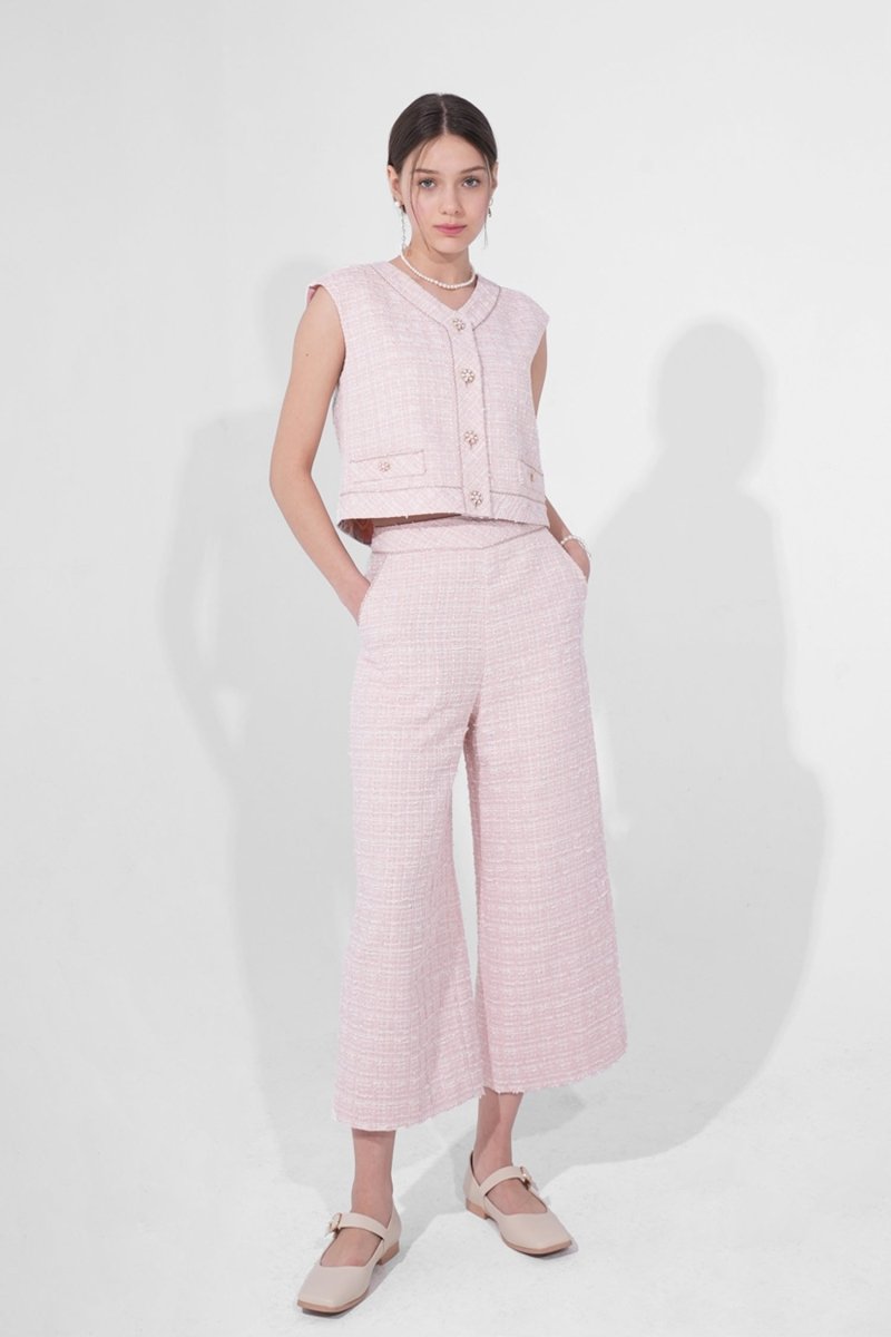 シャイニーツイードベスト_ピンクSHINY TWEED VEST_PINK (Benet.Me