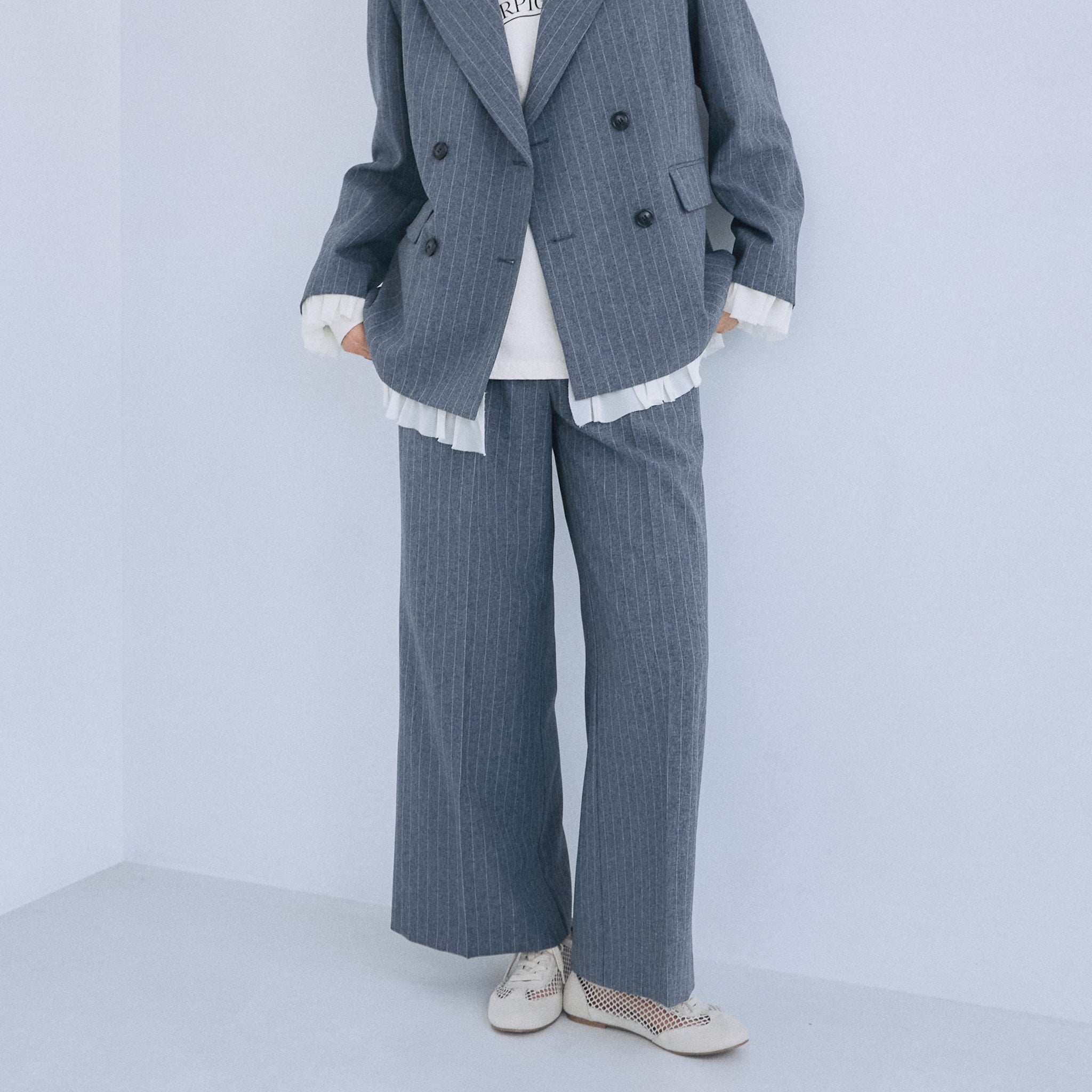 Pinstripe 2tuckスラックス