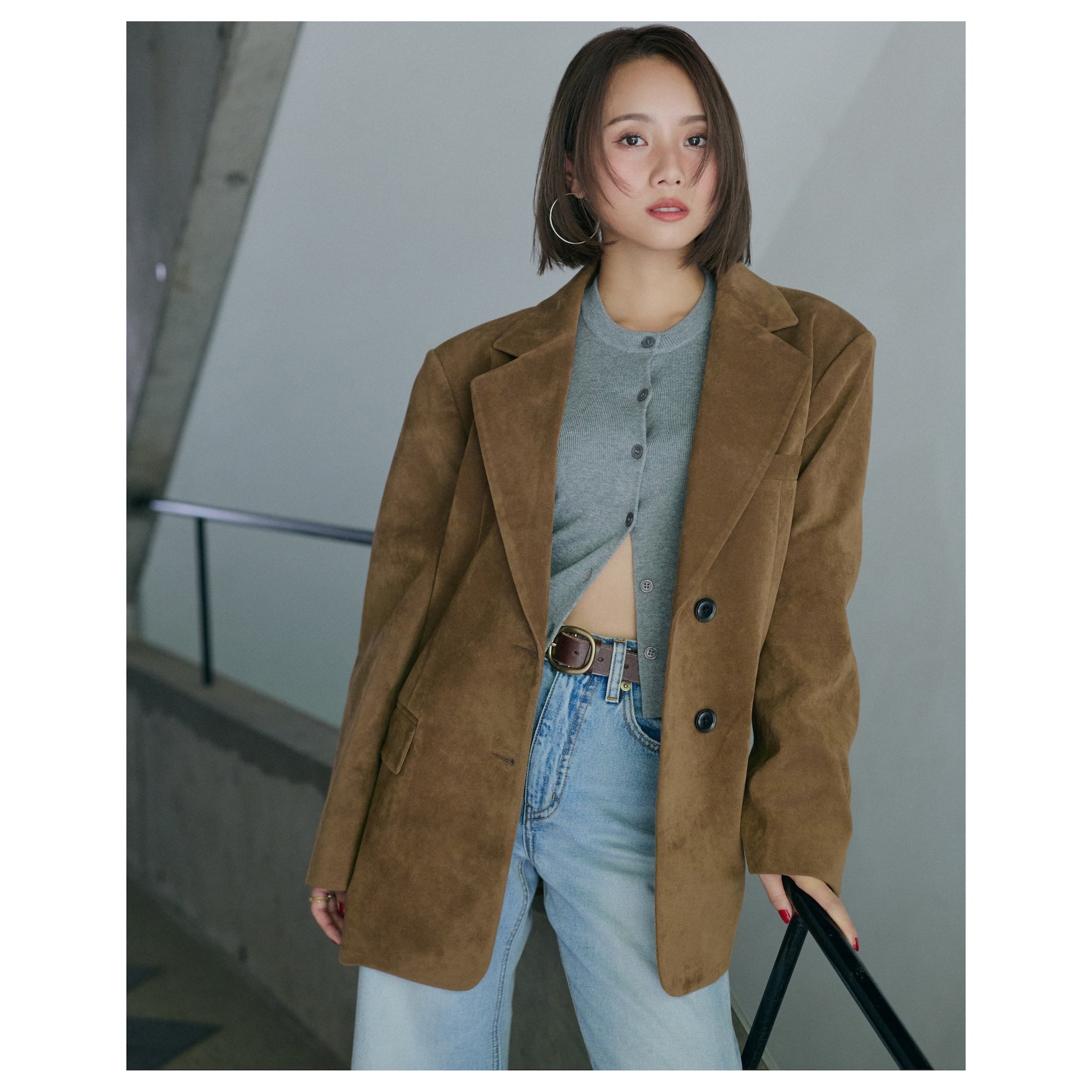 collab スエードライクオーバージャケット