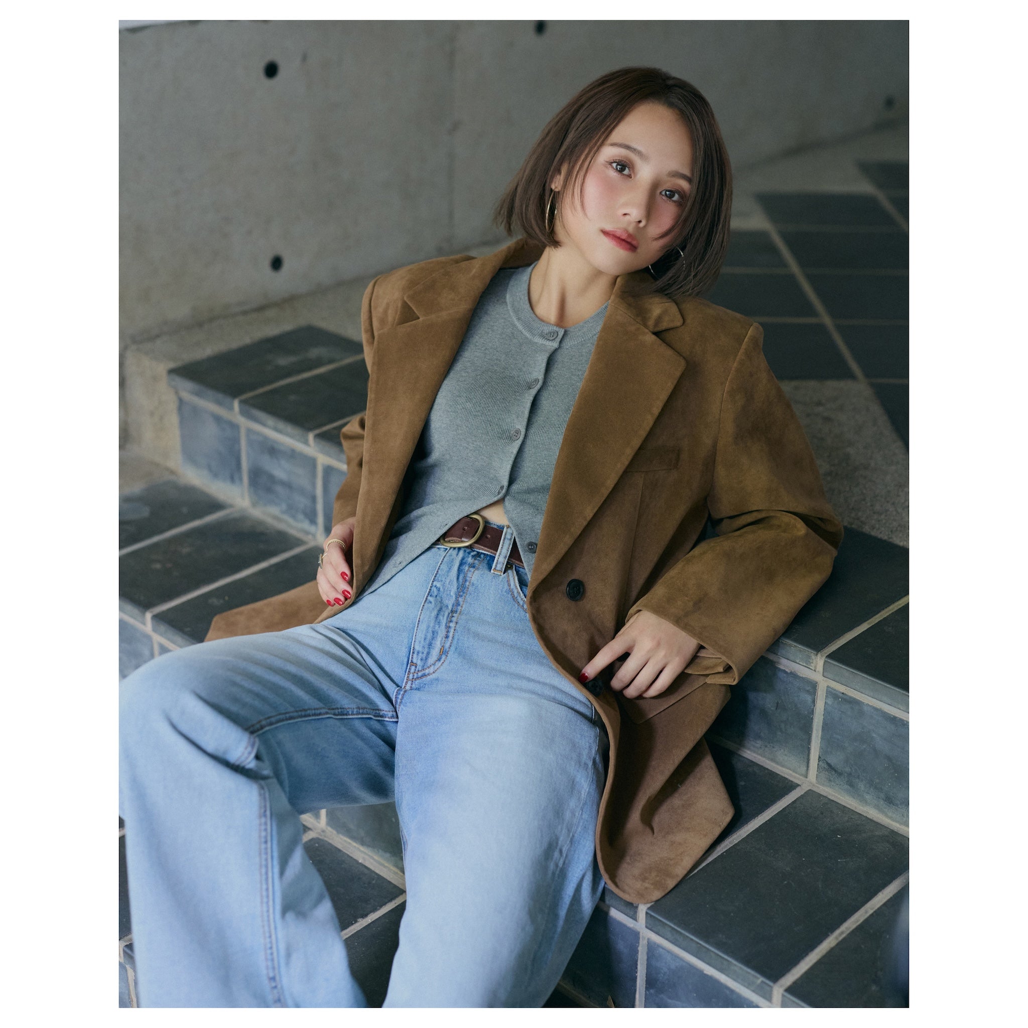 collab スエードライクオーバージャケット