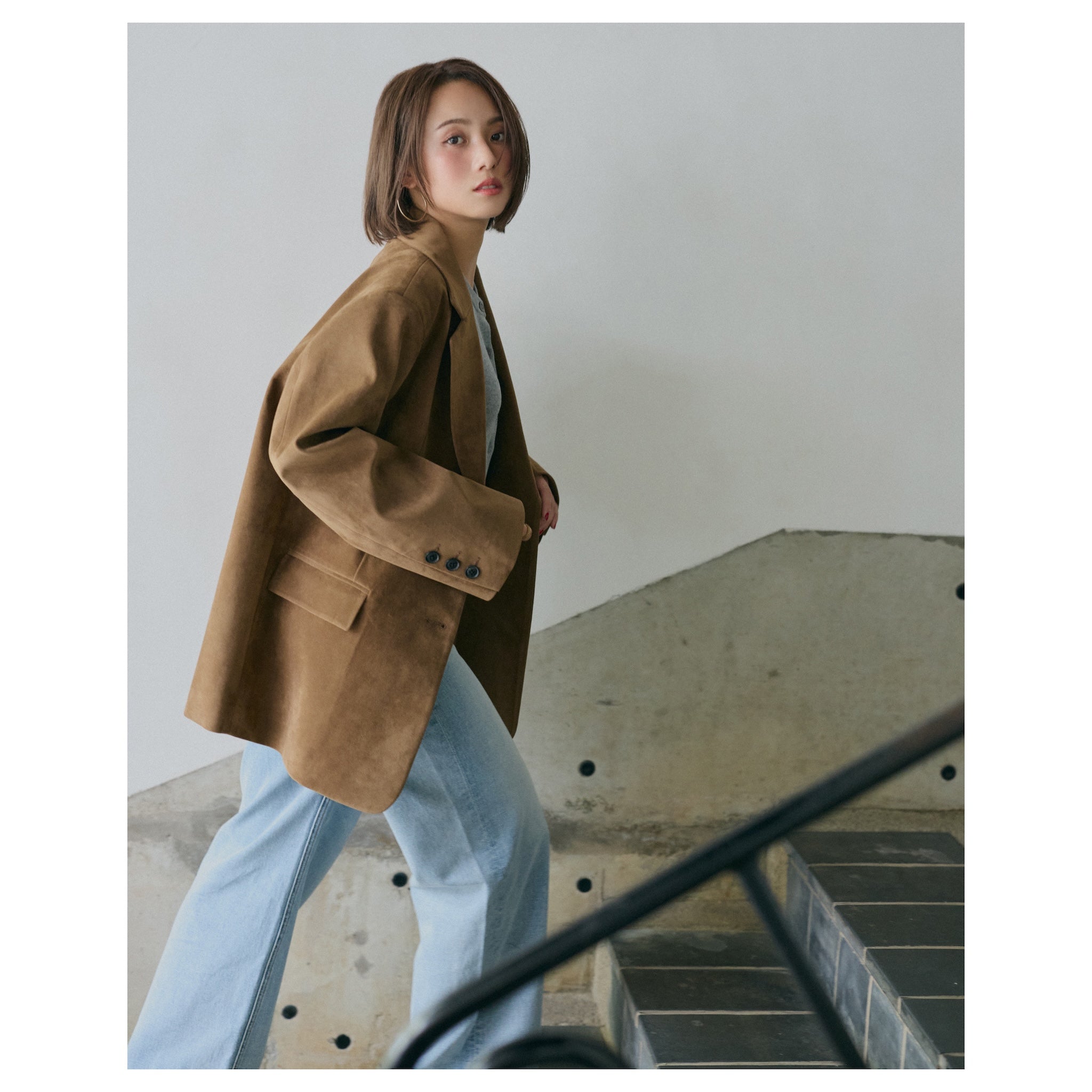 collab スエードライクオーバージャケット