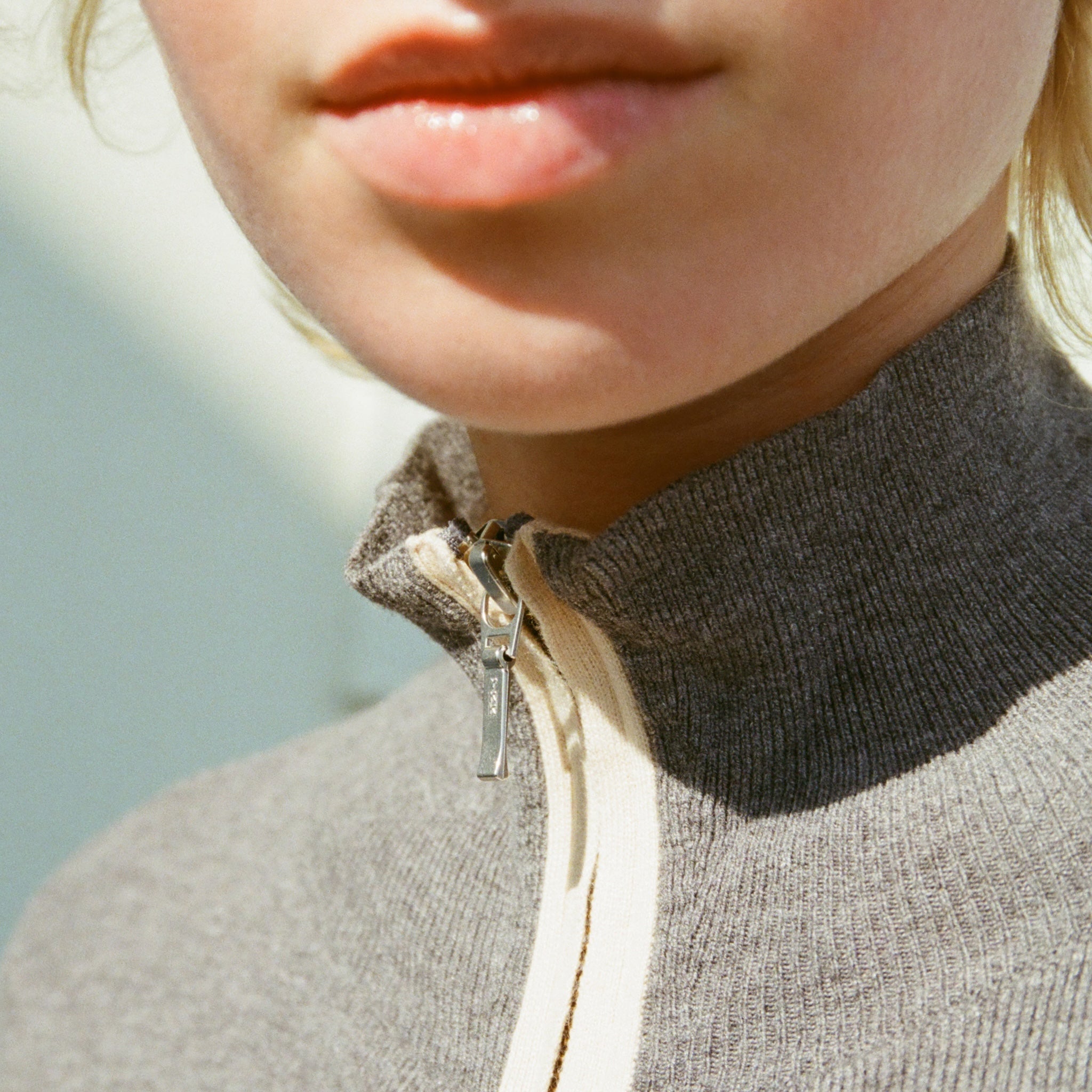 Double Zipバイカラートップス