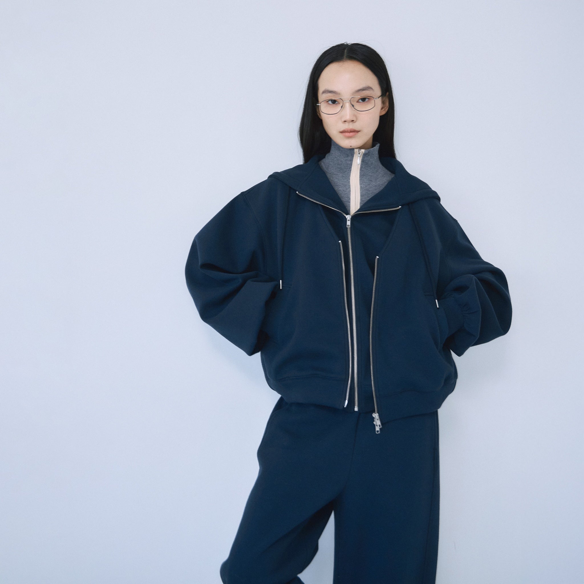 Softポンチレイヤードパーカー