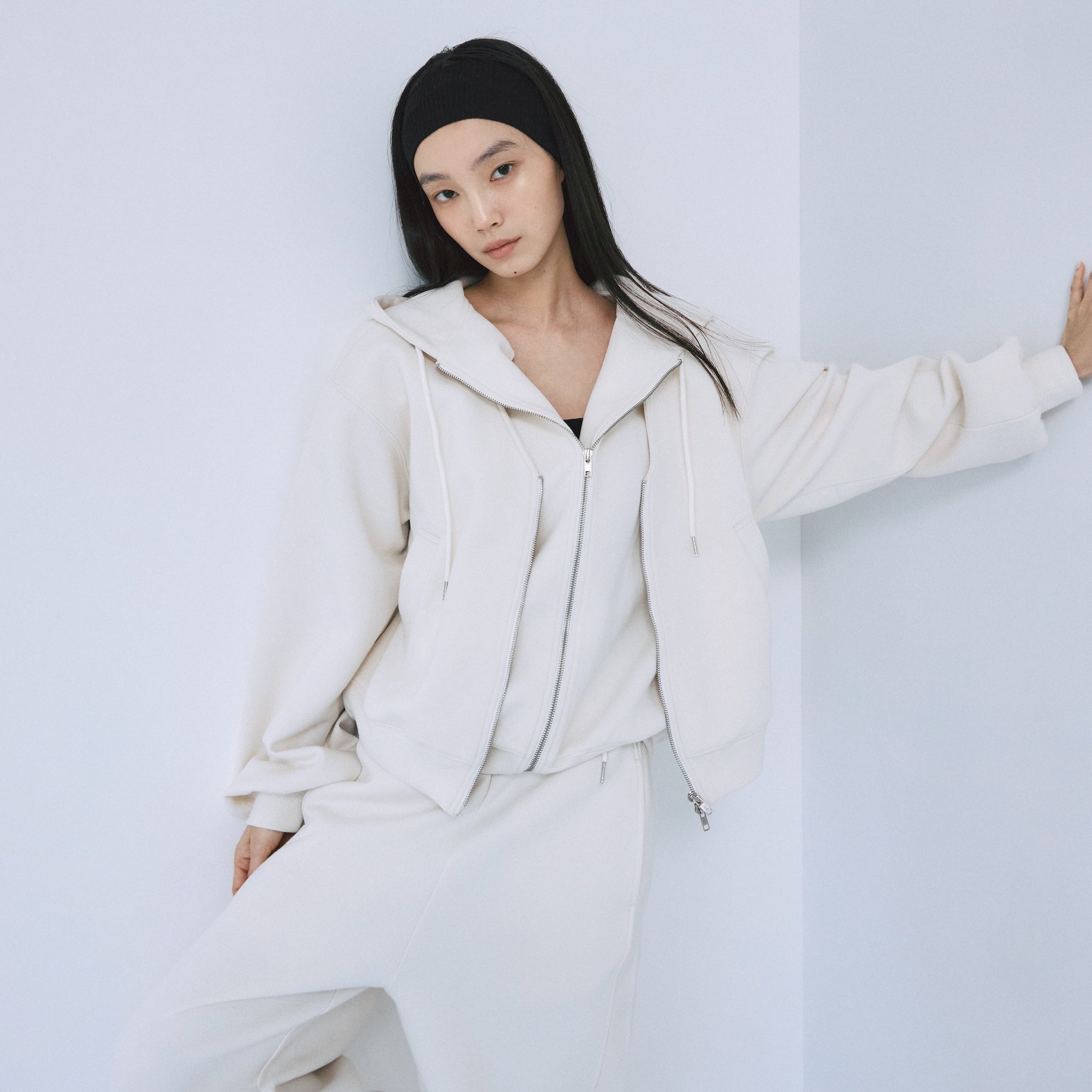 Softポンチレイヤードパーカー