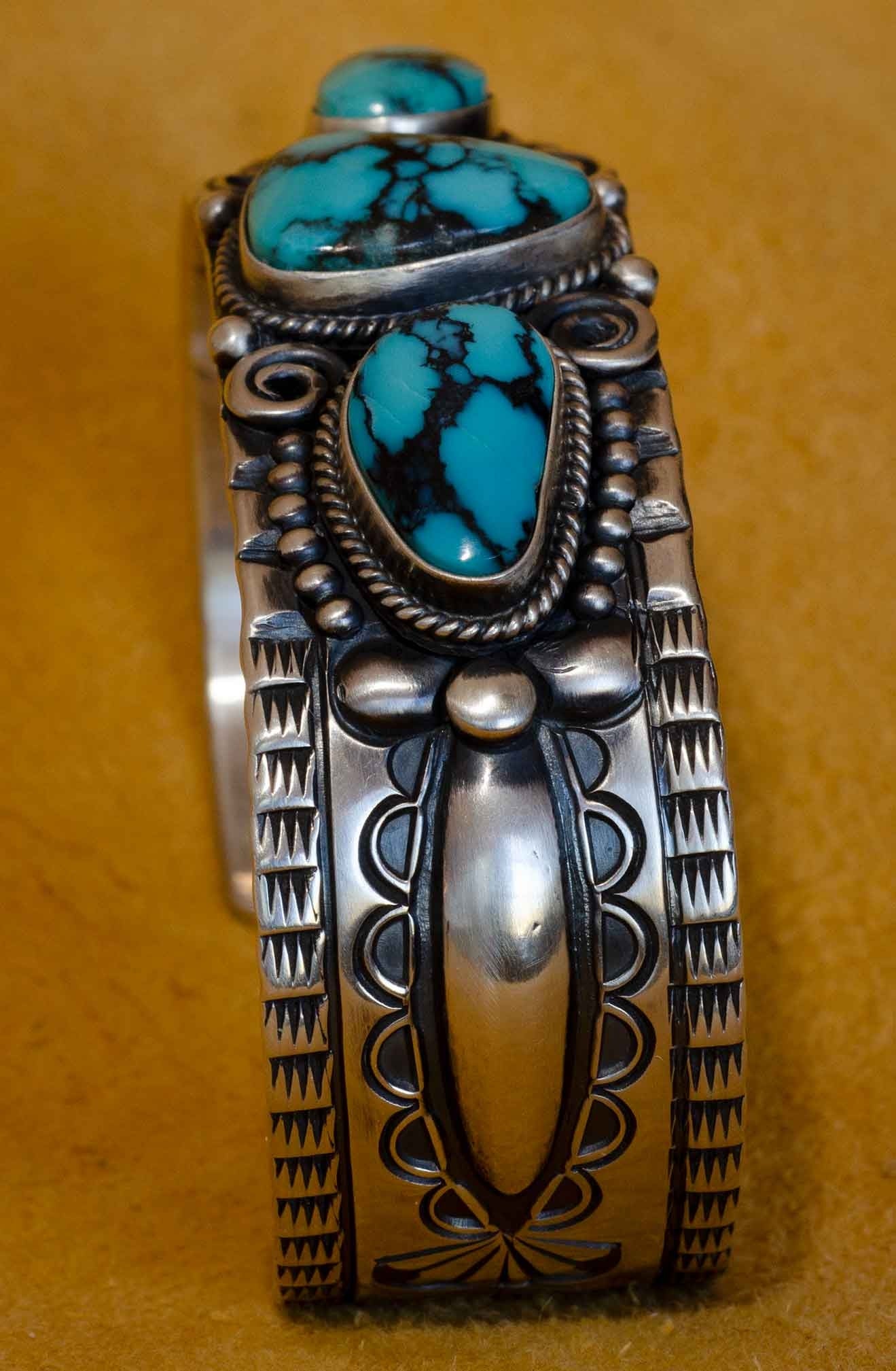 Derrick Gordon Silver and Persian Turquoise Bracelet – Sedona