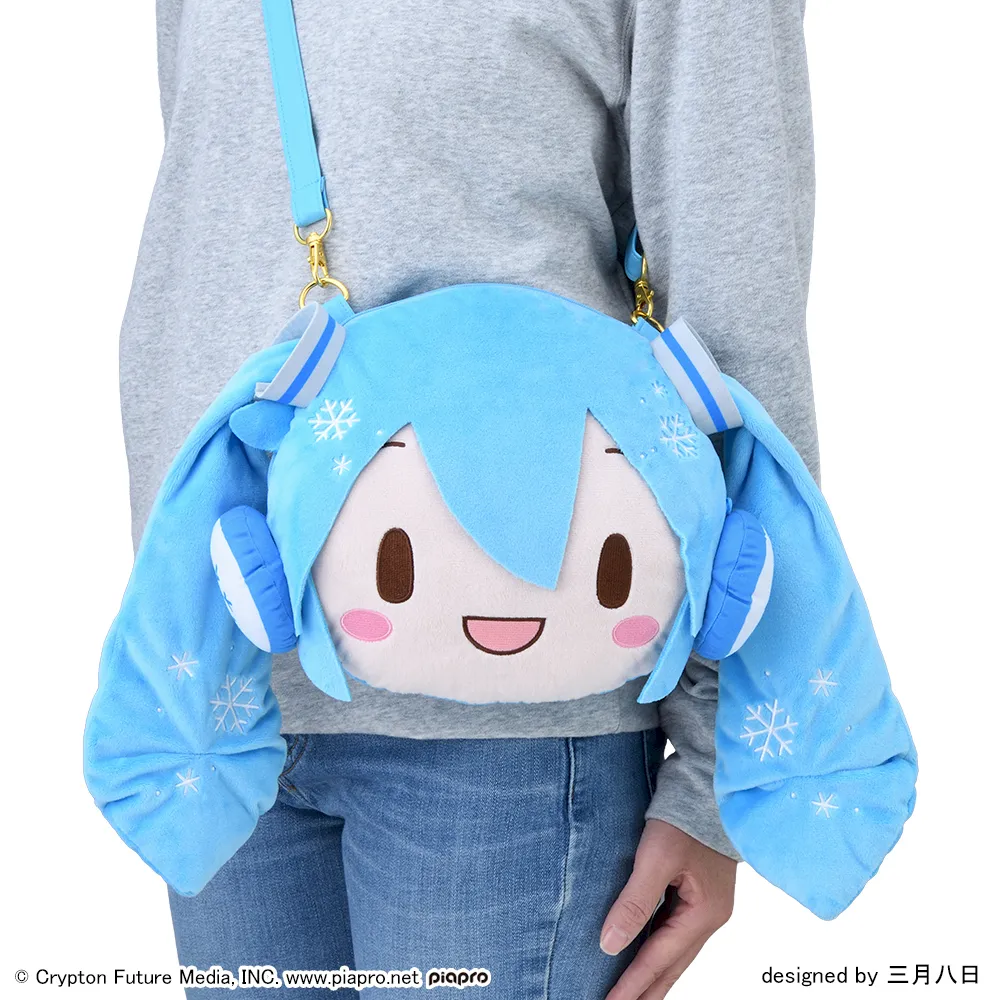 グッズ]雪ミク ふわぷち フェイスショルダーバッグ（M）｜プライズ
