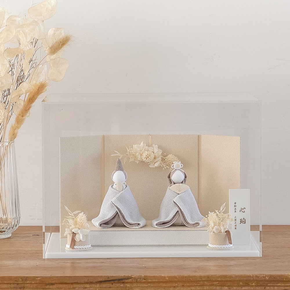 雛人形 あわいろ こはく -心珀- cuna select限定 雛揃 淡色 美奏｜出産