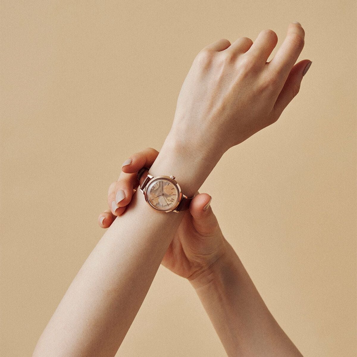 MATOW / マトウ Shiki Bouquet 紅葉 ローズゴールド ブラウンレザー