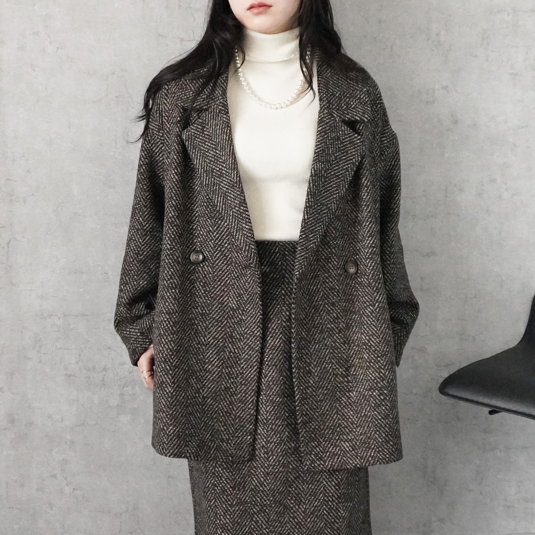 ヘリンボーンダブルテーラードジャケット/ セレクトリベリー – SELECT