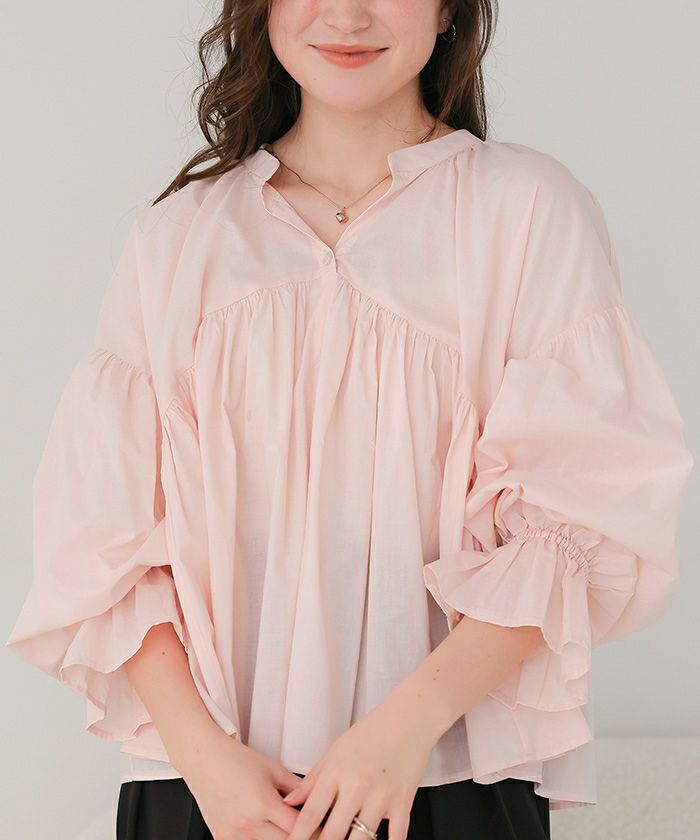 キャンディースリーブギャザーブラウス | titivate