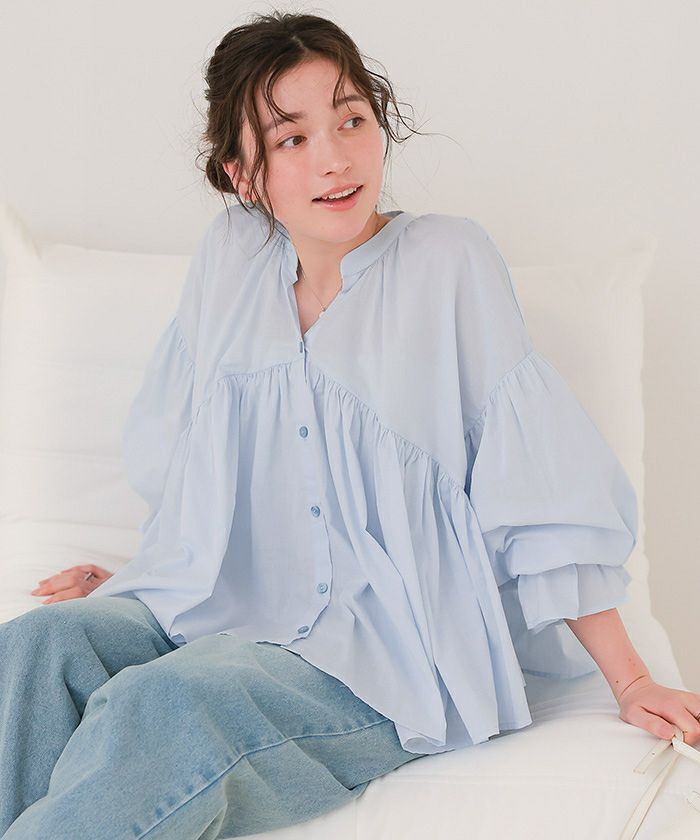 キャンディースリーブギャザーブラウス | titivate