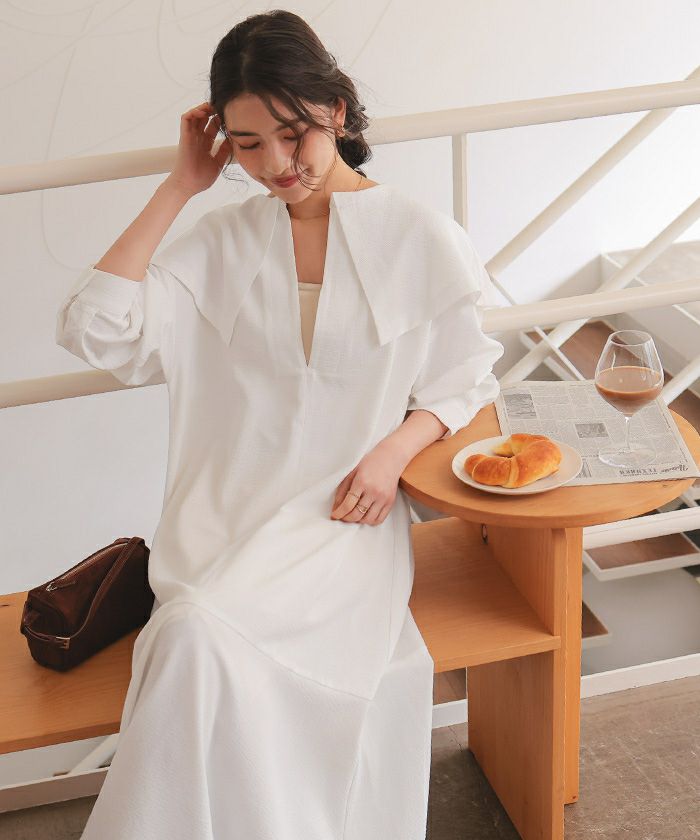 ビッグカラーマーメイドシルエットワンピース | titivate