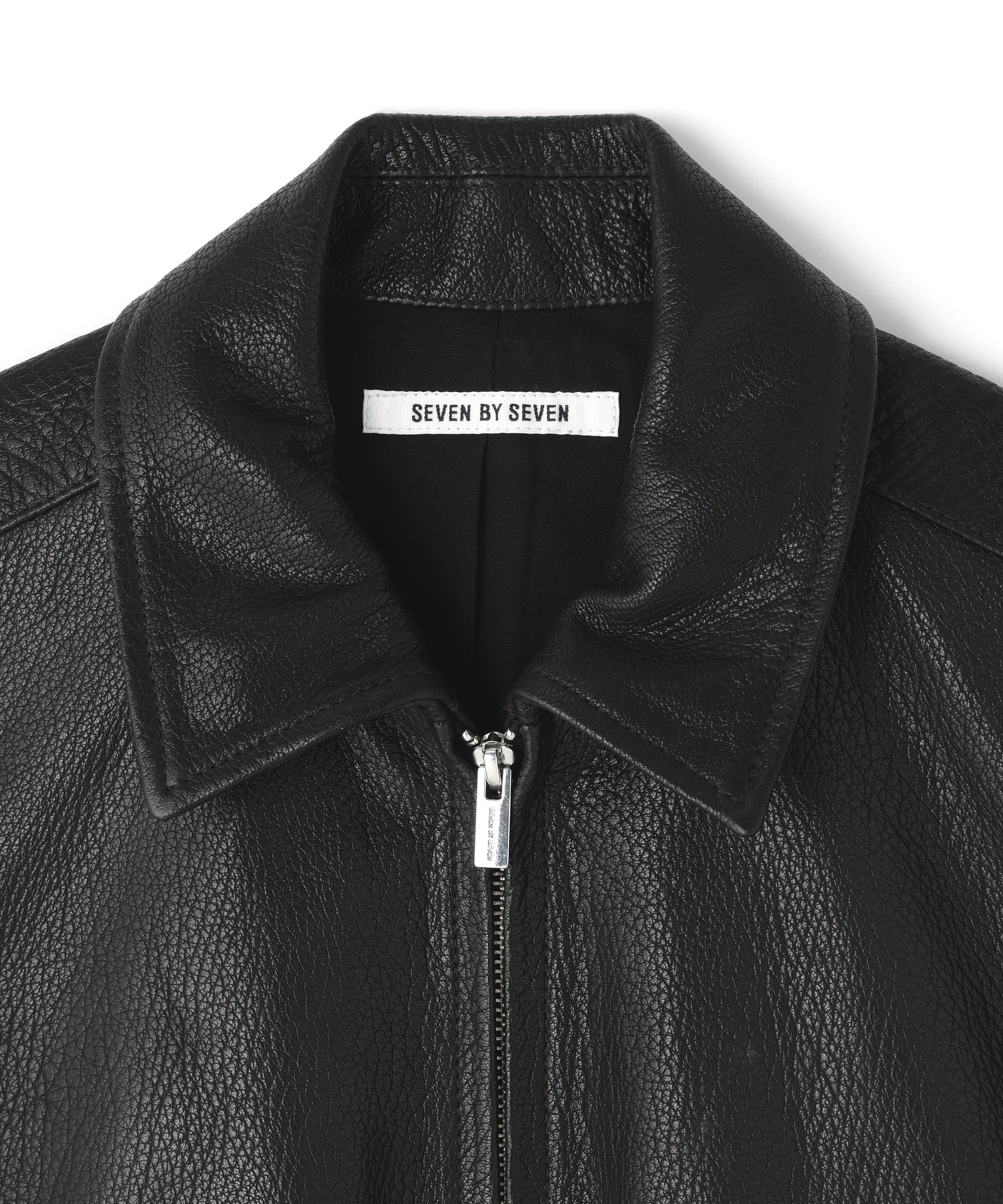 LEATHER ZIP UP BLOUSON ‐Sheep Shrink leathe‐ | SEVEN BY SEVEN