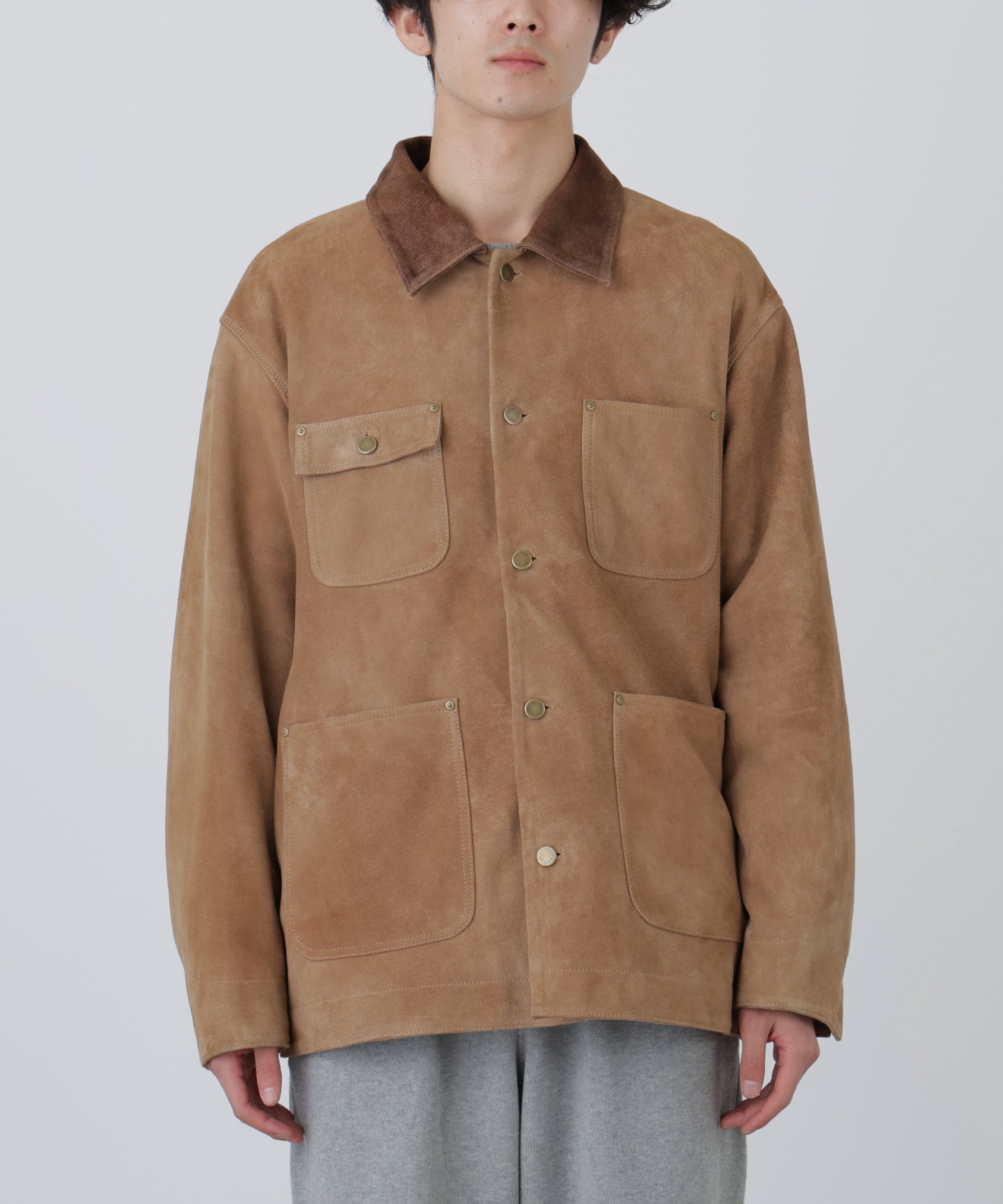 LEATHER MICHIGAN CHORE COAT ‐Goat suede Antique finish‐ | SEVEN BY
