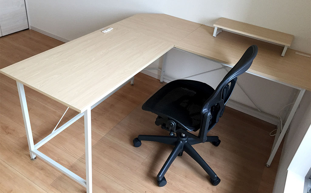 山善のL字デスクPND-1600(NM/IV)を購入～組み立て、レイアウトまでを