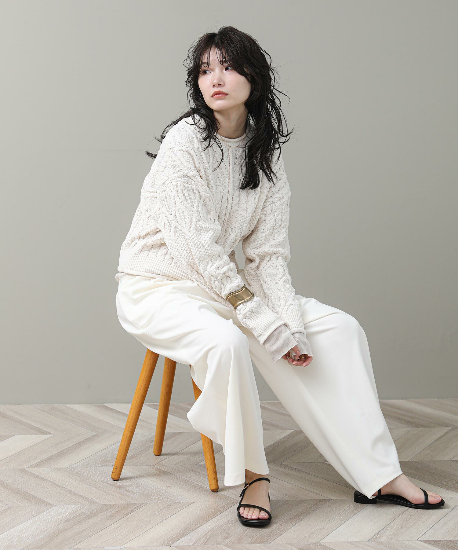 The rejoiceパッチワークケーブルニット【WYTE】 | SEKIMIKI Online