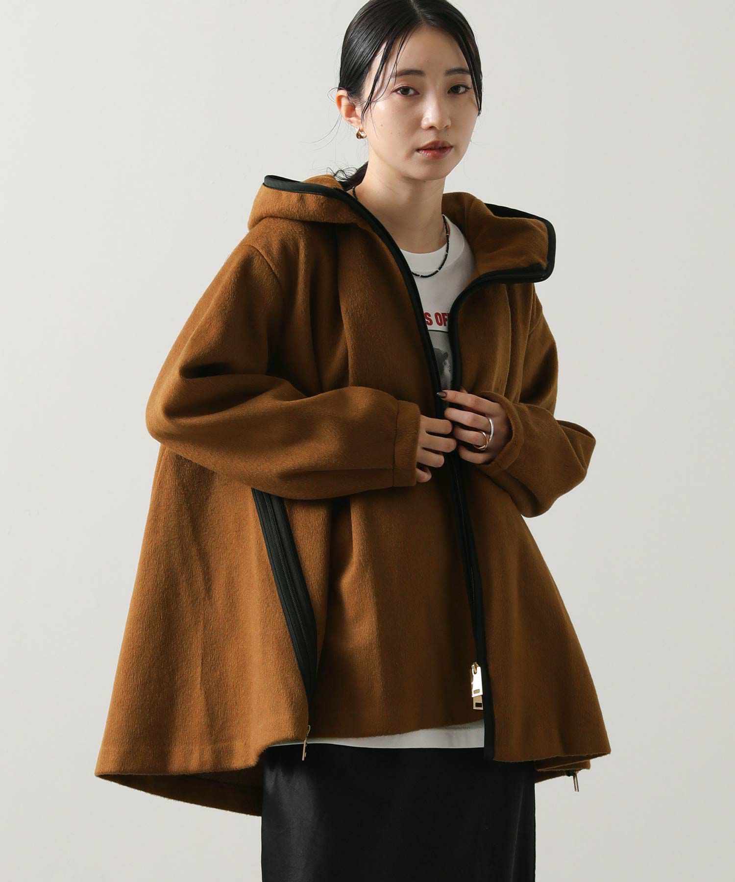 Gready Brilliantビーバーフードポンチョコート | SEKIMIKI Online