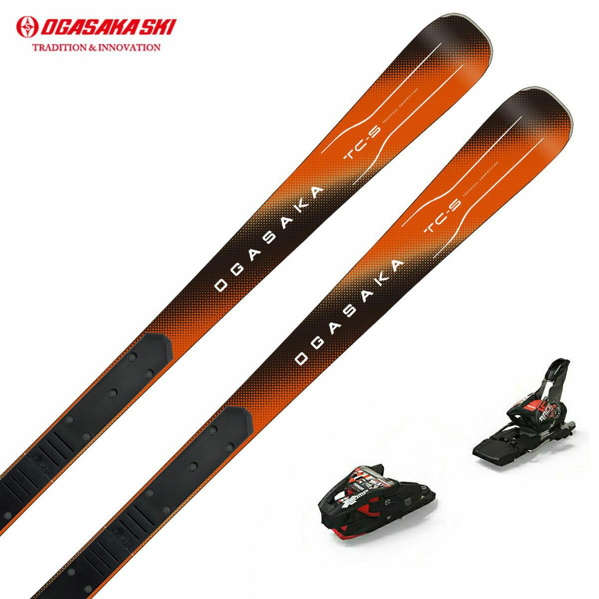 OGASAKA スキー板 『覇』Keos 160cm 赤黒 + 紫スキー用ポール OGASAKA