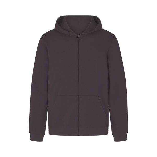 FLEECE LOUNGE MENS RELAXED ZIP UP HOODIE | WASHED ONYX | SKIMS