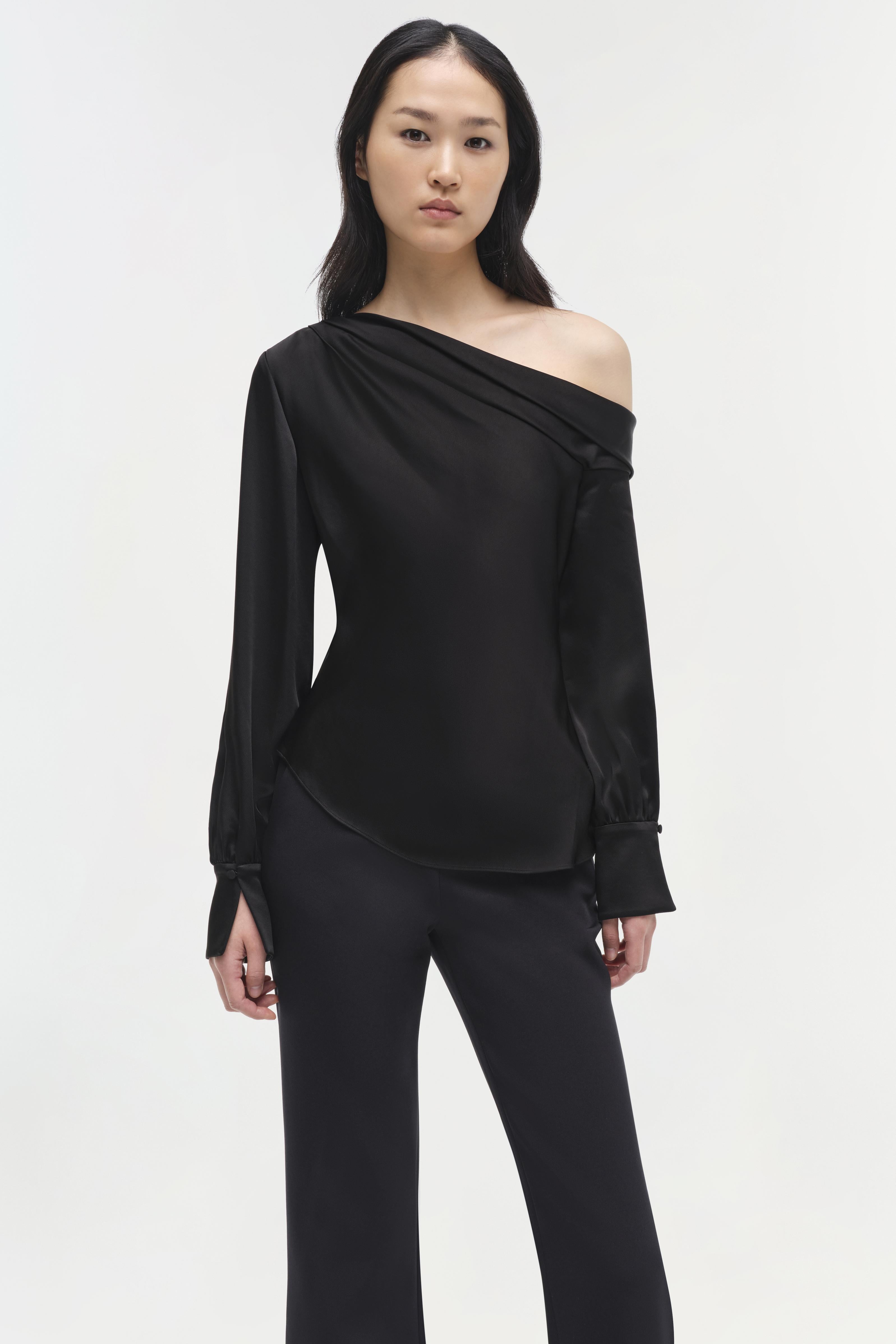 Signature Alice Cold Shoulder Top - Black | SIMKHAI