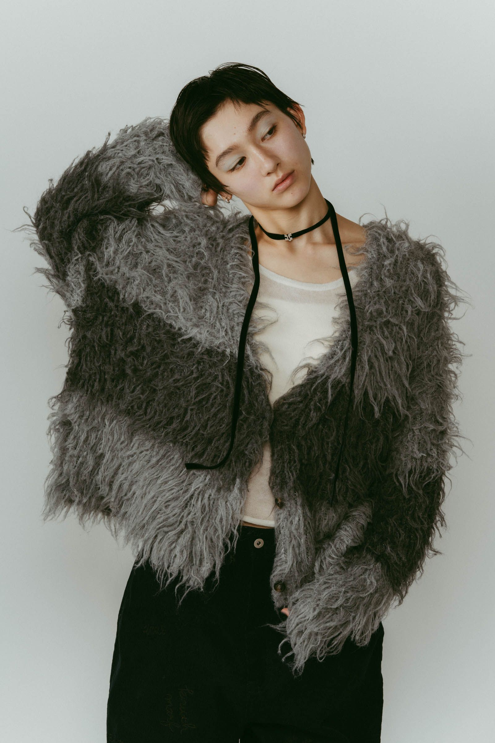 Knuth Marf - shaggy cardigan / シャギーカーディガン (グレー) | Sir