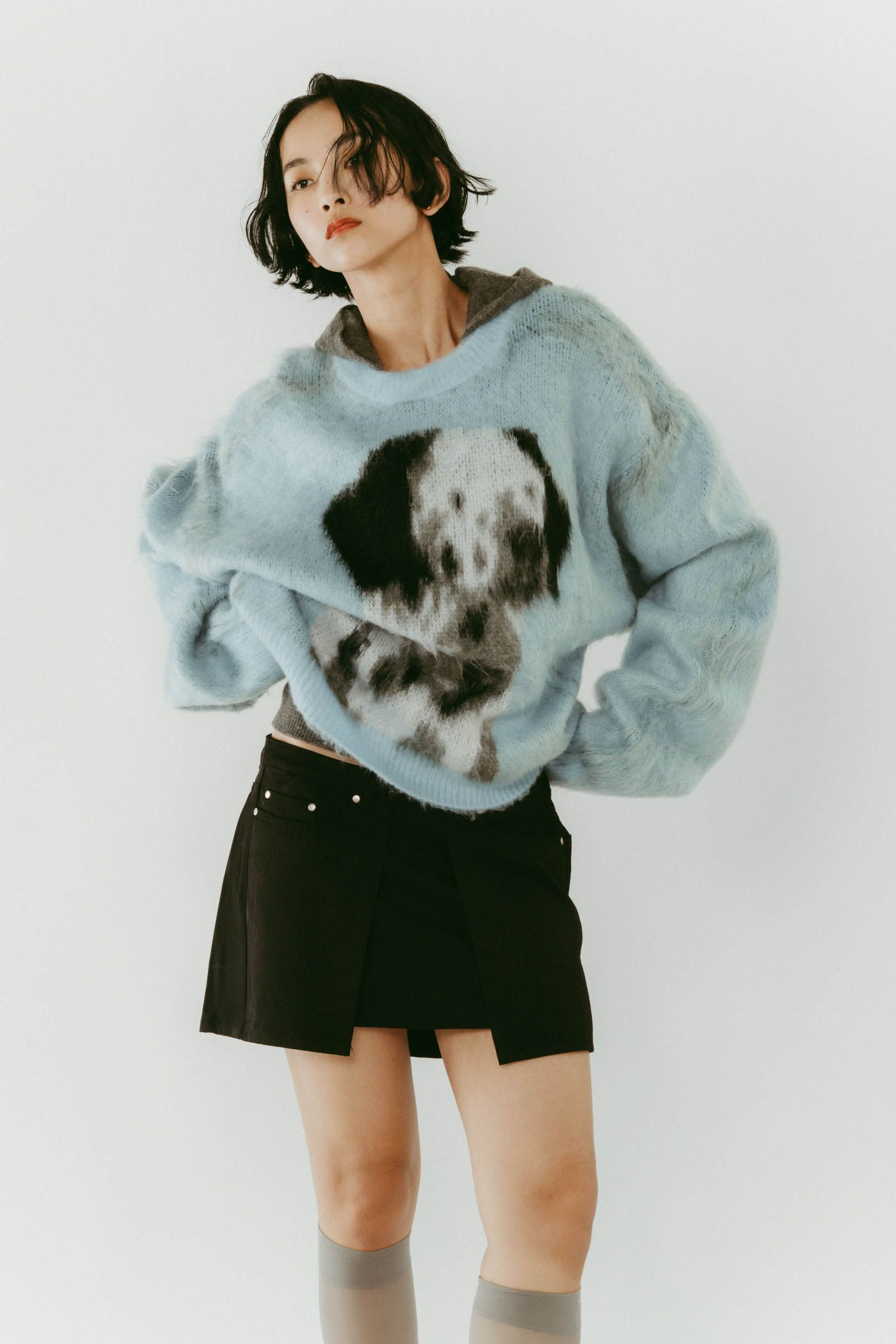 Knuth Marf - dalmatian shaggy knit(unisex) / ダルメシアン シャギー
