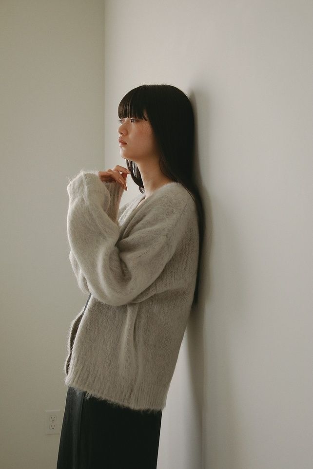 CASA FLINE - モヘアニットカーディガン (グレー) | Sir online store