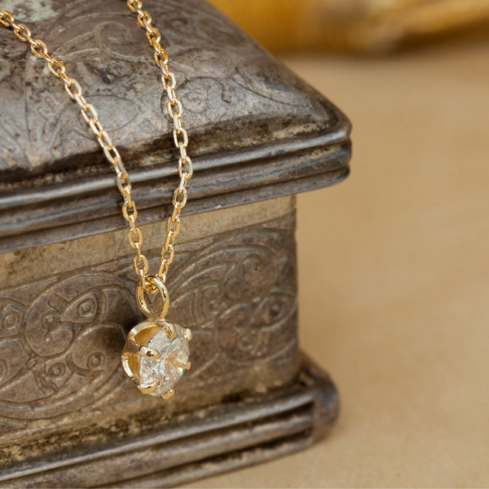 LIMITED】K18イエローゴールド 0.3ct 一粒ダイヤモンドネックレス gs