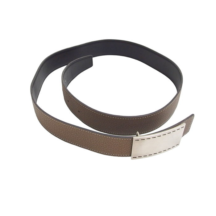 HERMES/エルメス】 スクエアバックル リバーシブル ベルト レザー/トゴ