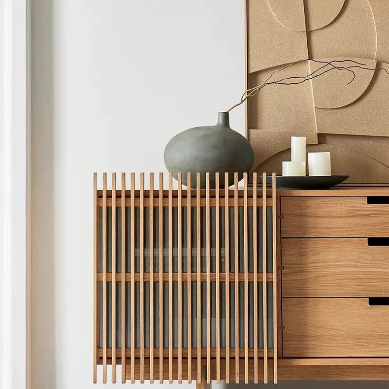 スリットオークキャビネット